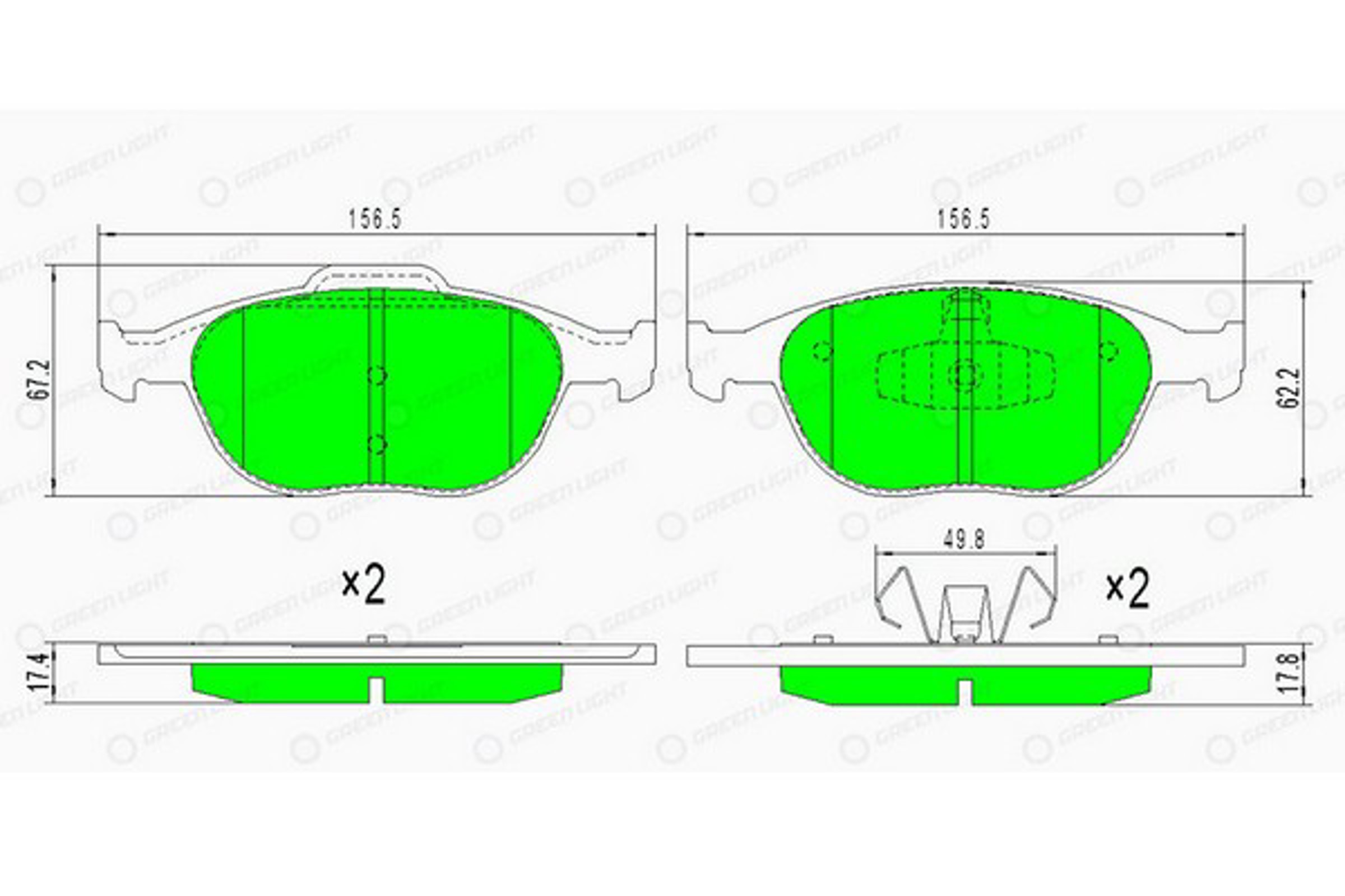 GLBP0209 GREEN LIGHT Колодки тормозные дисковые