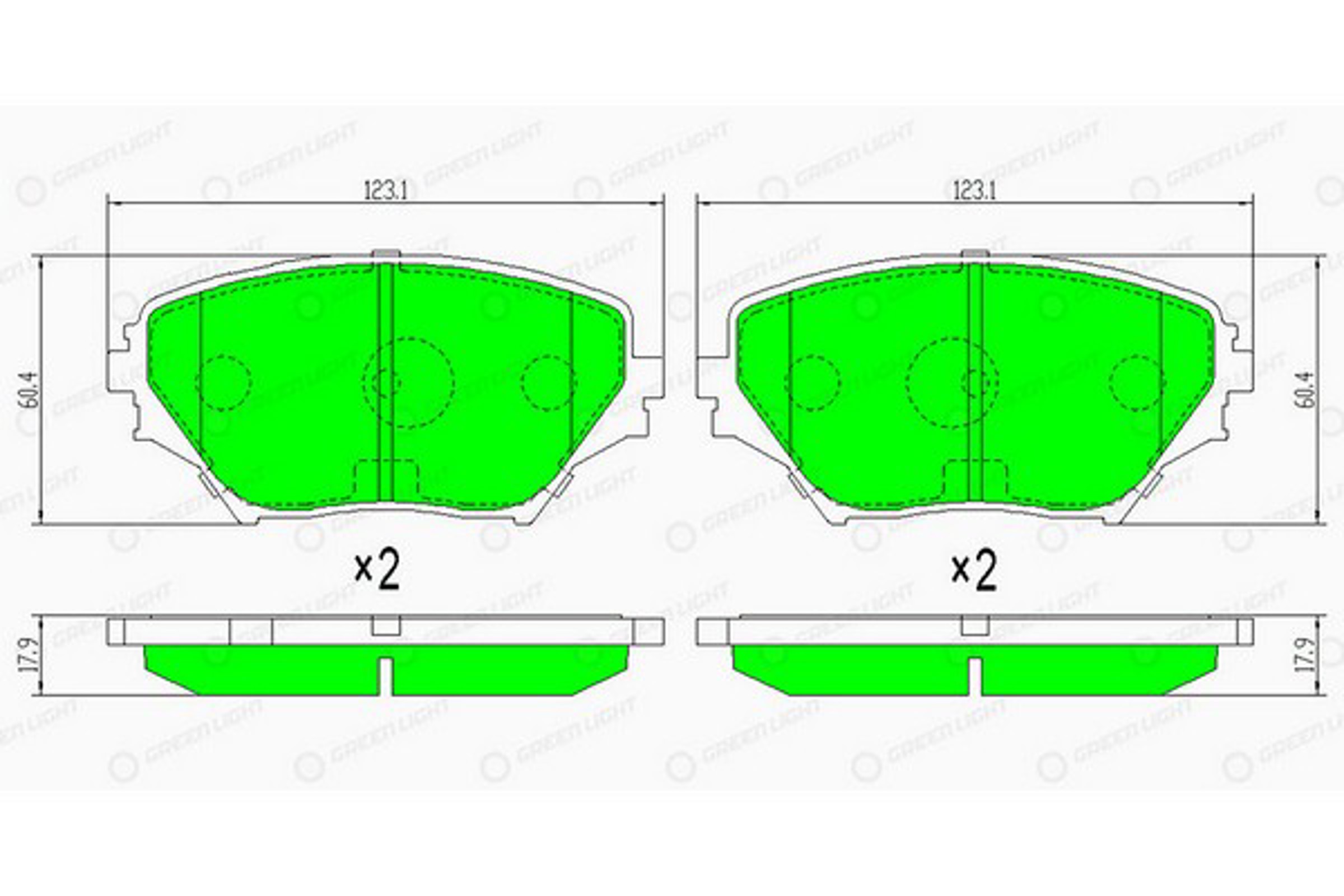 GLBP0231 GREEN LIGHT Колодки тормозные дисковые