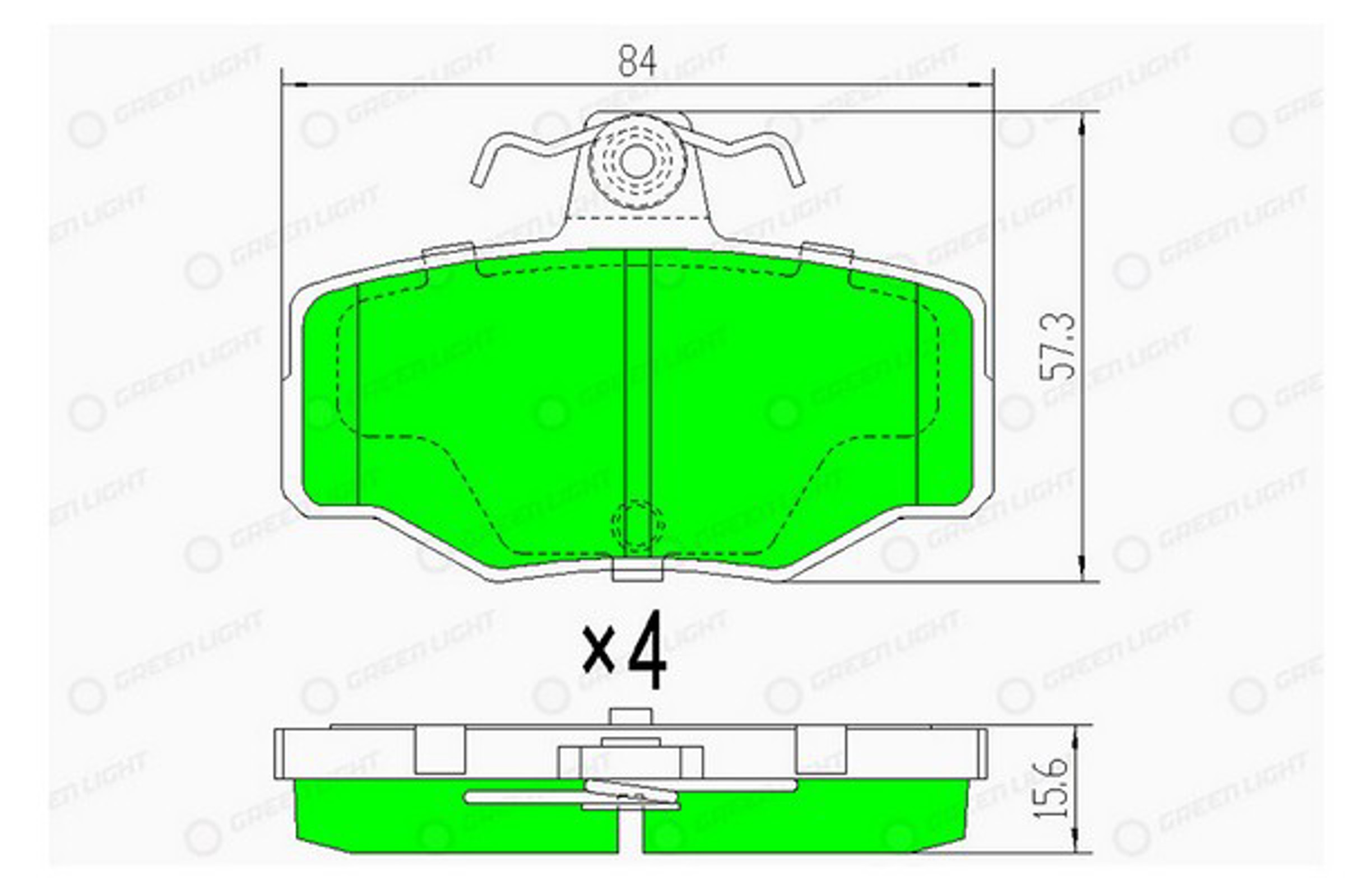 GLBP0244 GREEN LIGHT Колодки тормозные дисковые