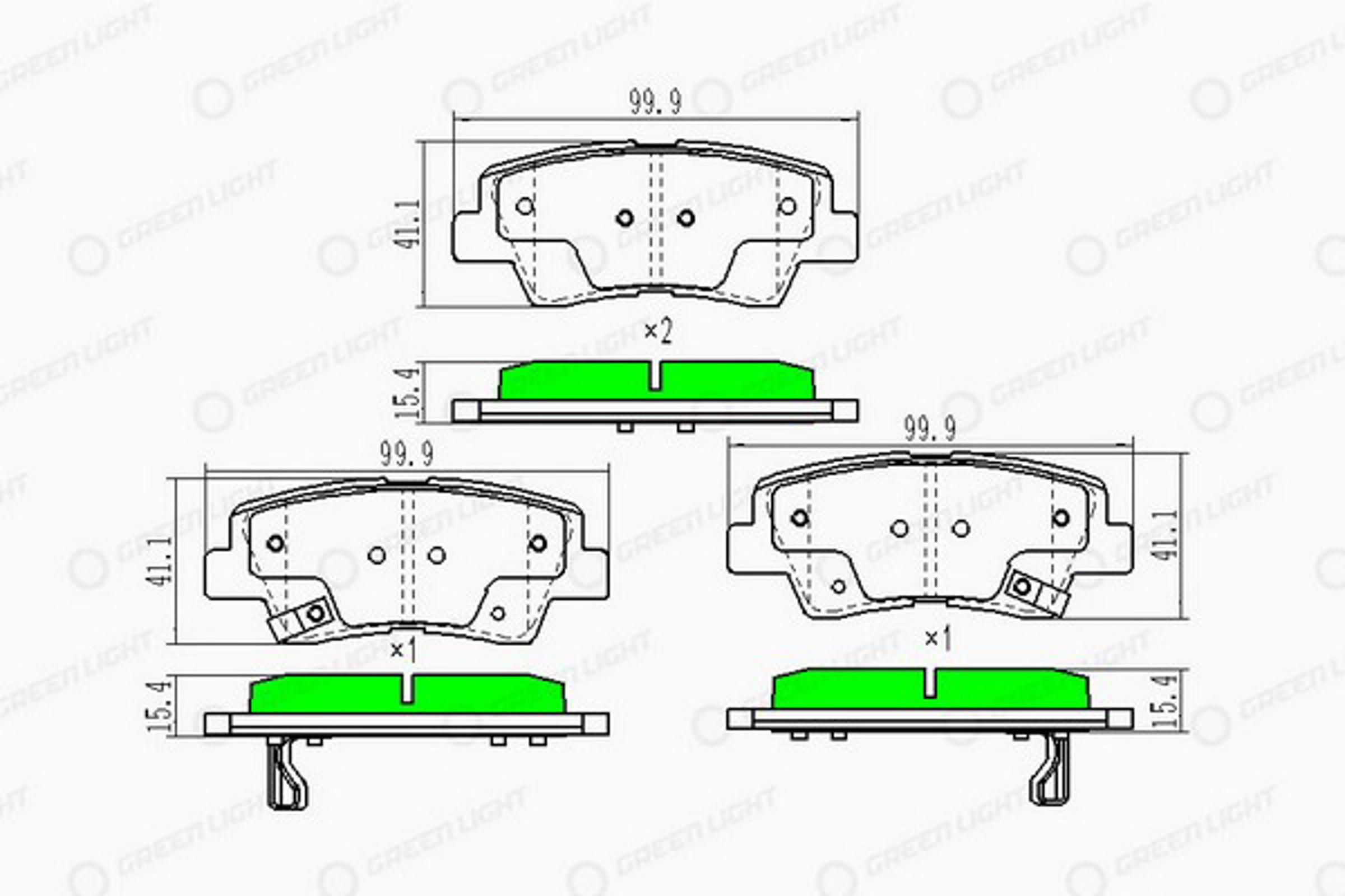 GLBP0253 GREEN LIGHT Колодки тормозные дисковые