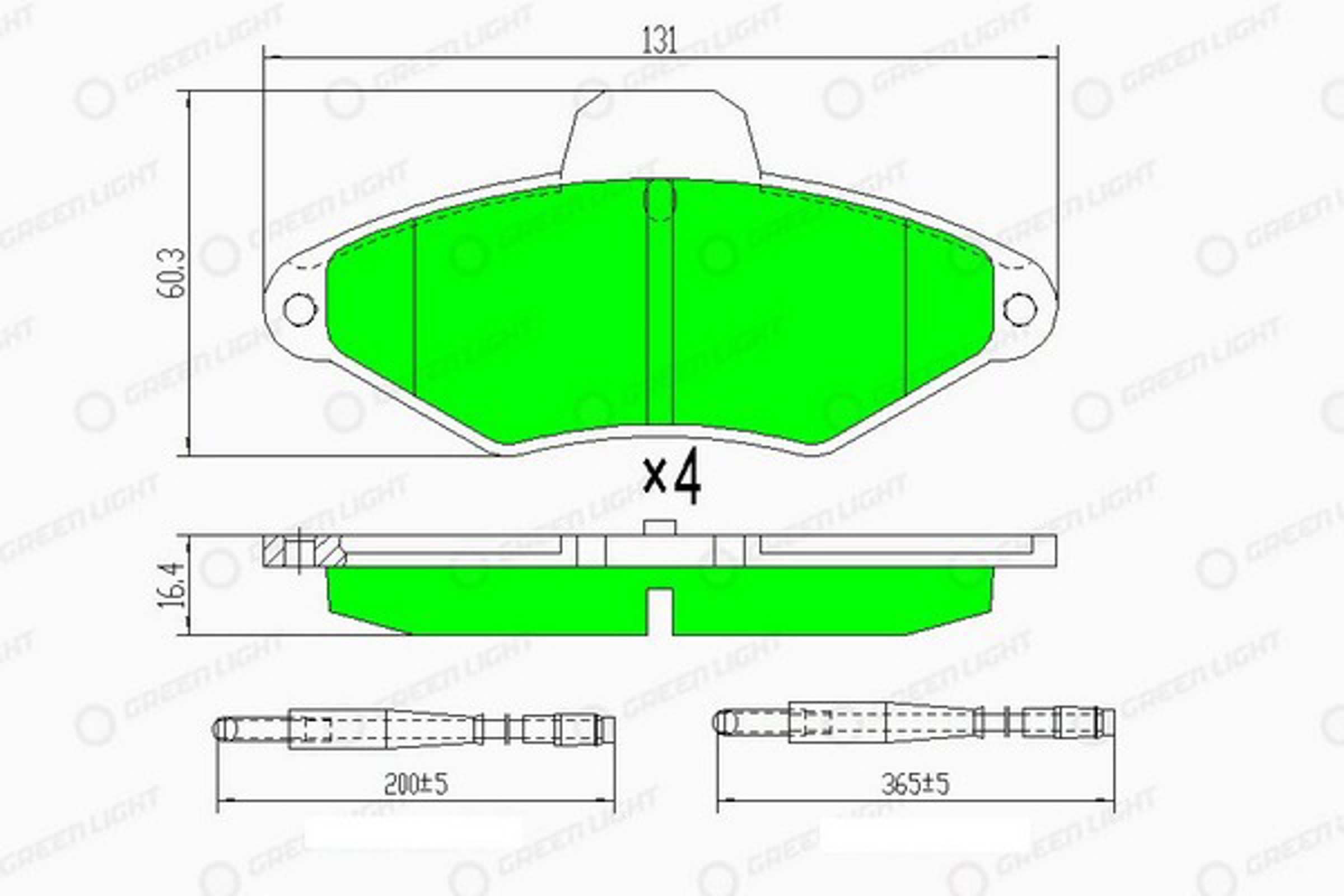 GLBP0260 GREEN LIGHT Колодки тормозные дисковые