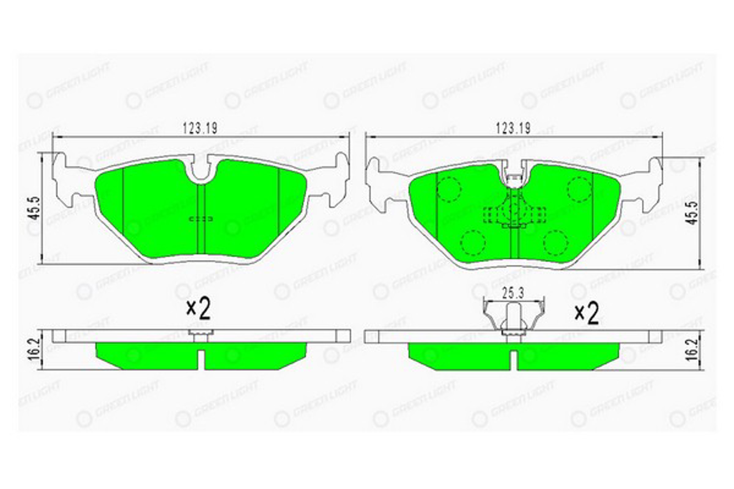 GLBP0379 GREEN LIGHT Колодки тормозные дисковые