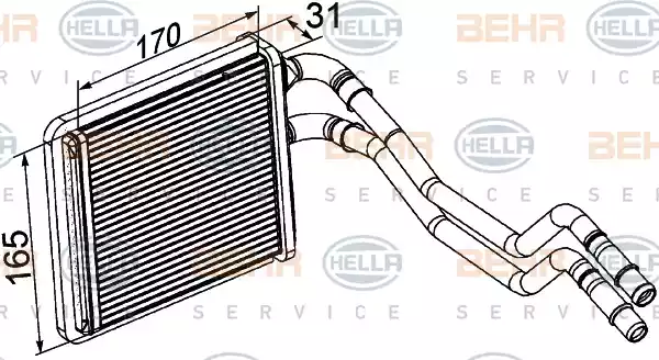 Радиатор отопителя HELLA/BEHR/PAGID 8FH351315-591