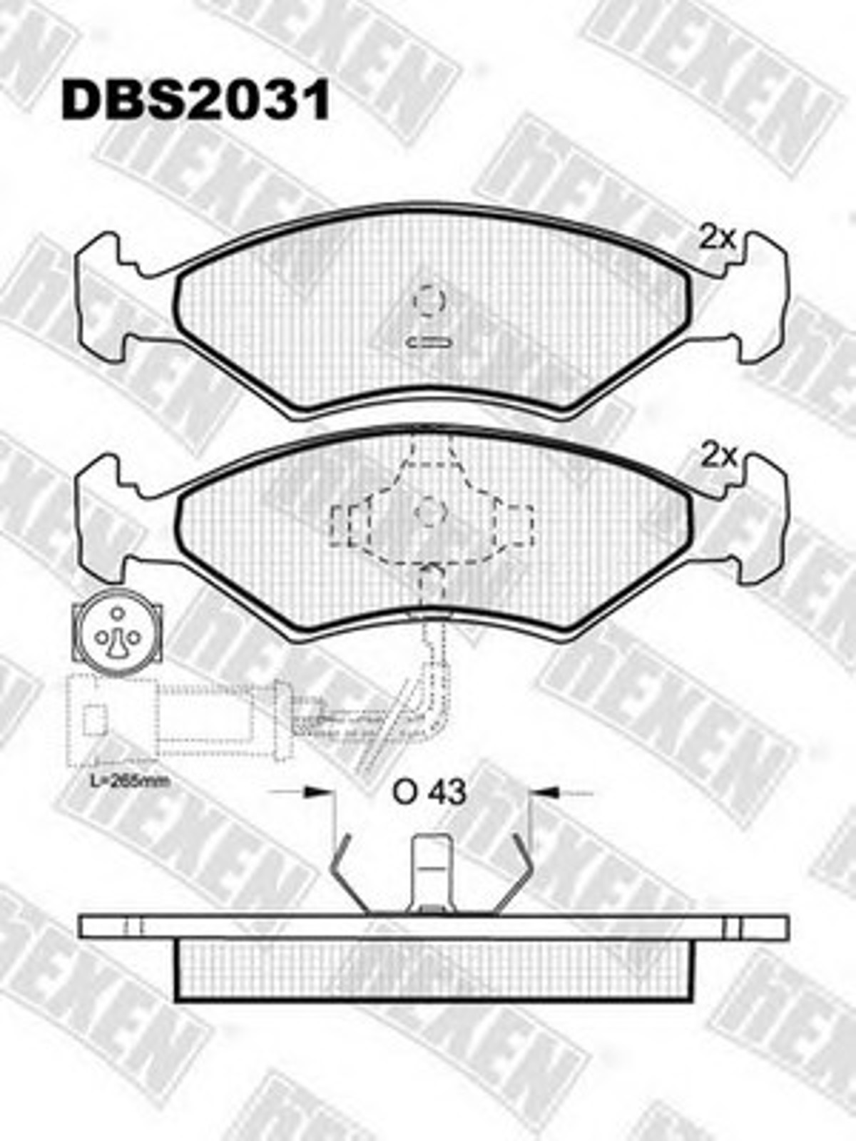 DBS2031 HEXEN Комплект тормозных колодок, дисковый тормоз