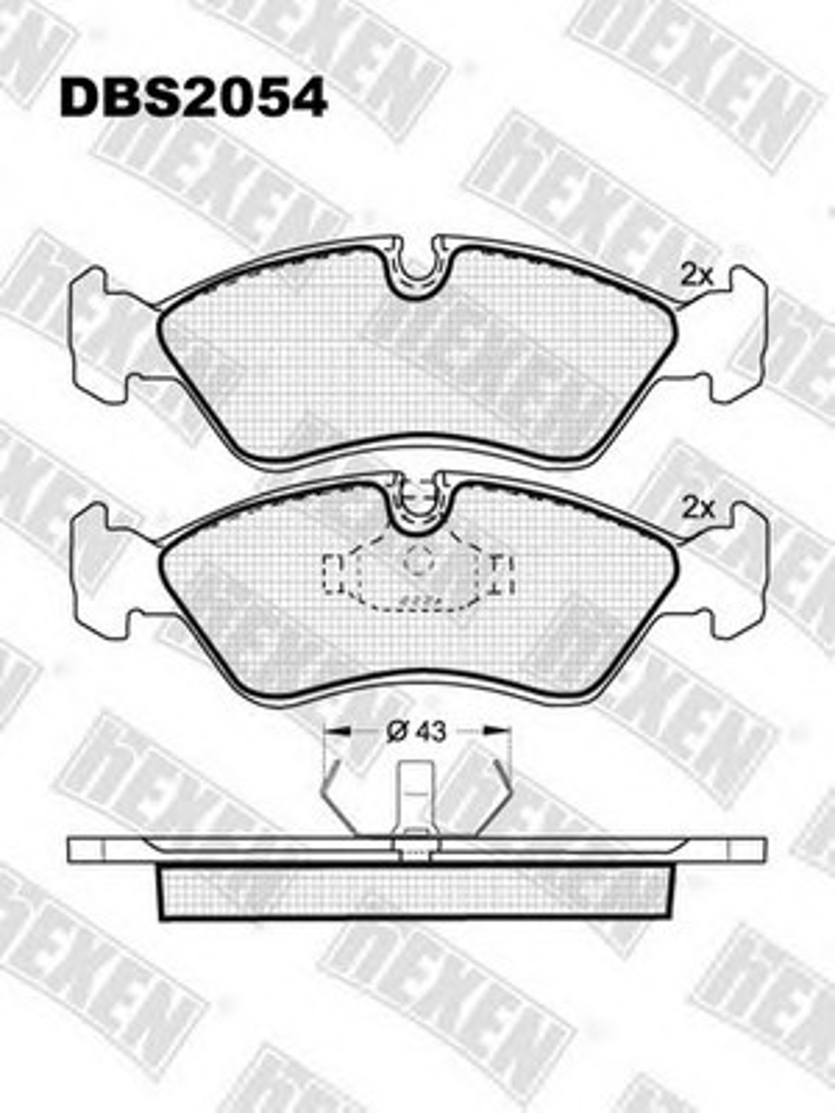 DBS2054 HEXEN Комплект тормозных колодок, дисковый тормоз