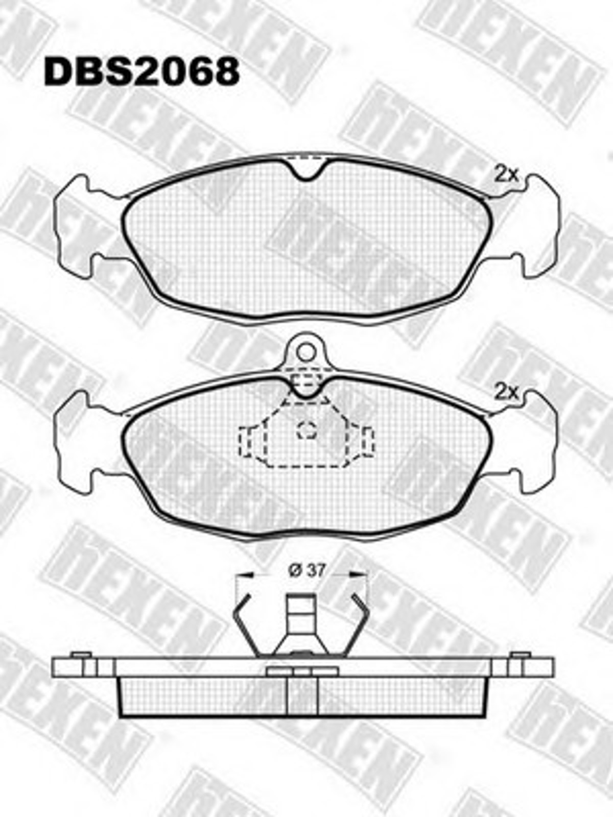 DBS2068 HEXEN Комплект тормозных колодок, дисковый тормоз