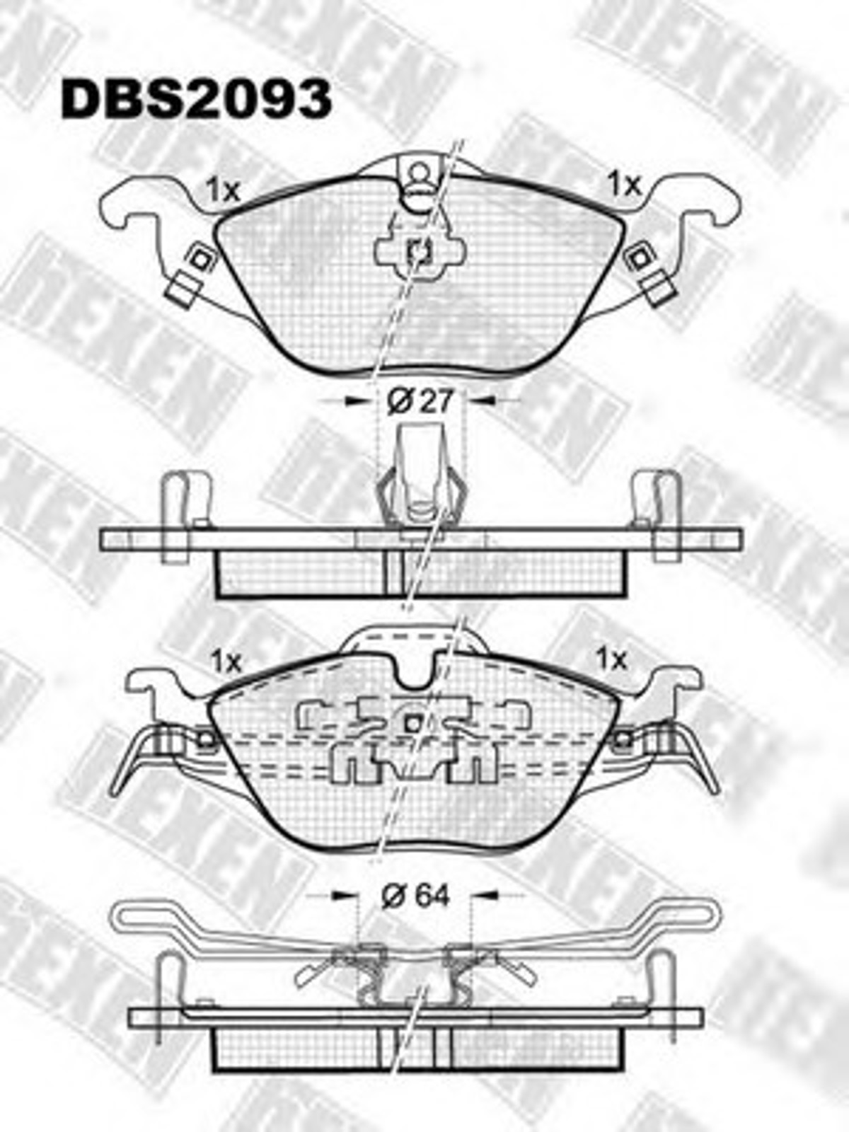 DBS2093 HEXEN Комплект тормозных колодок, дисковый тормоз