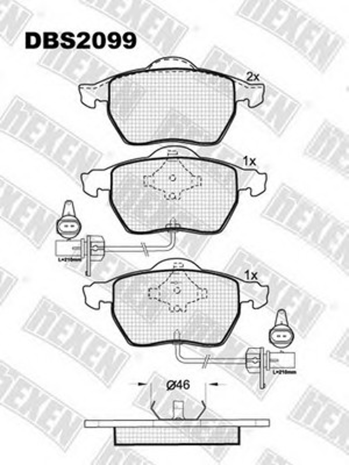 DBS2099 HEXEN Комплект тормозных колодок, дисковый тормоз