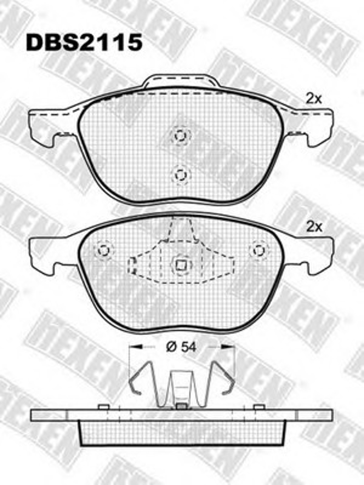 DBS2115 HEXEN Комплект тормозных колодок, дисковый тормоз