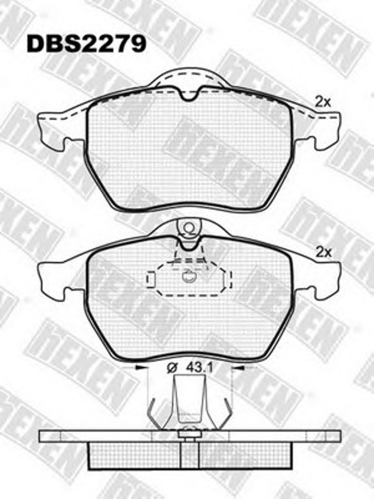 DBS2279 HEXEN Комплект тормозных колодок, дисковый тормоз