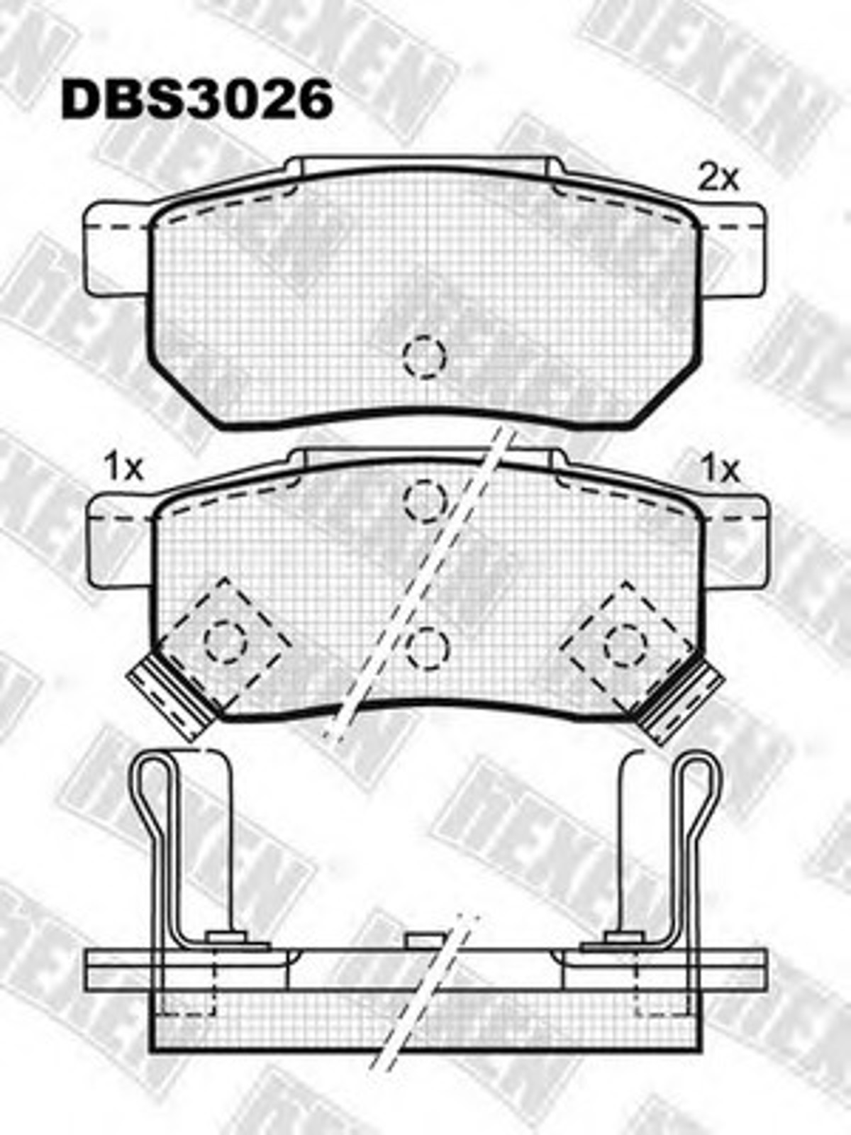 DBS3026 HEXEN Комплект тормозных колодок, дисковый тормоз