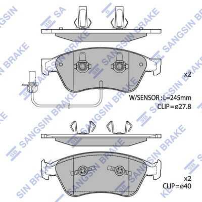 SP1693 HI-Q колодки дисковые передние