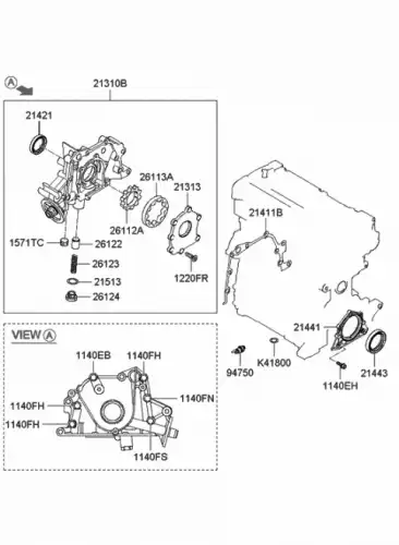 2142126600 HYUNDAI/KIA/MOBIS Сальник коленвала