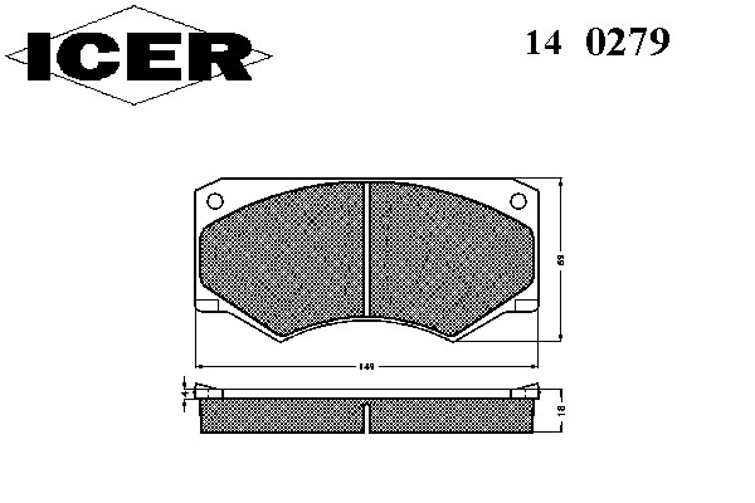 140279 ICER Колодки тормозные