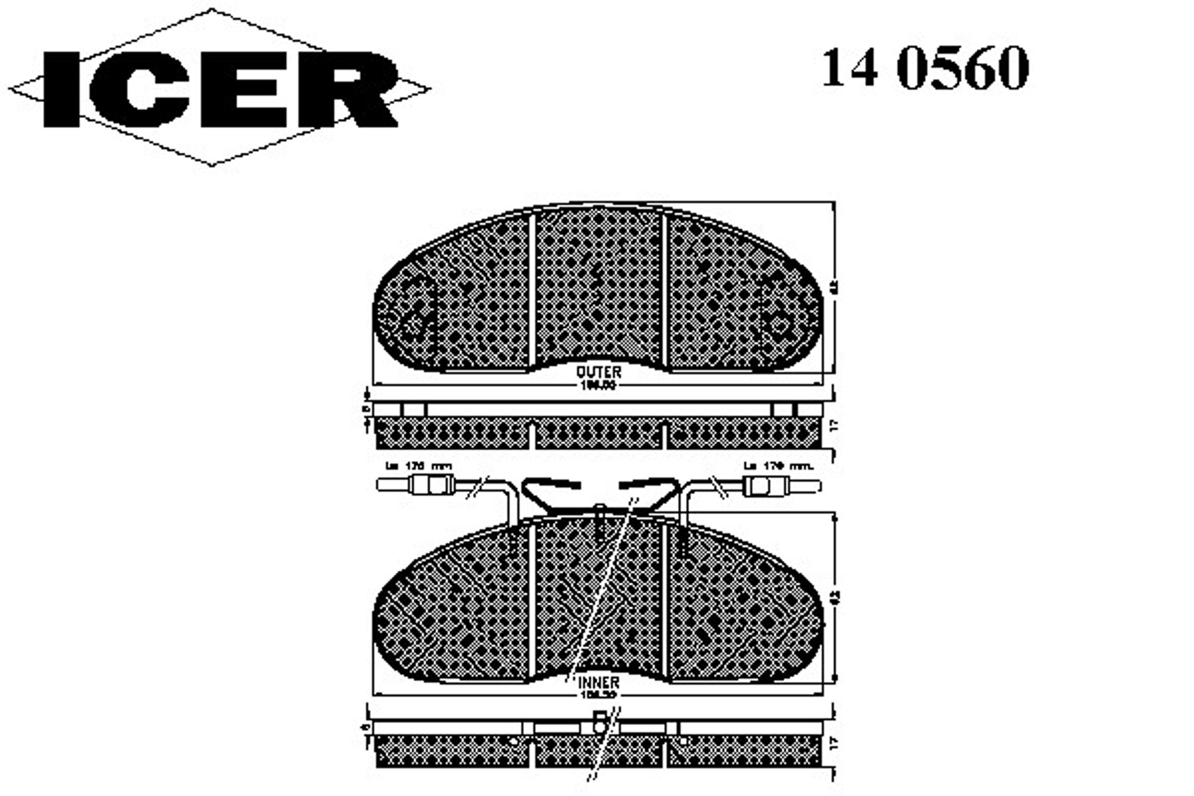 Колодки тормозные дисковые ICER 140560
