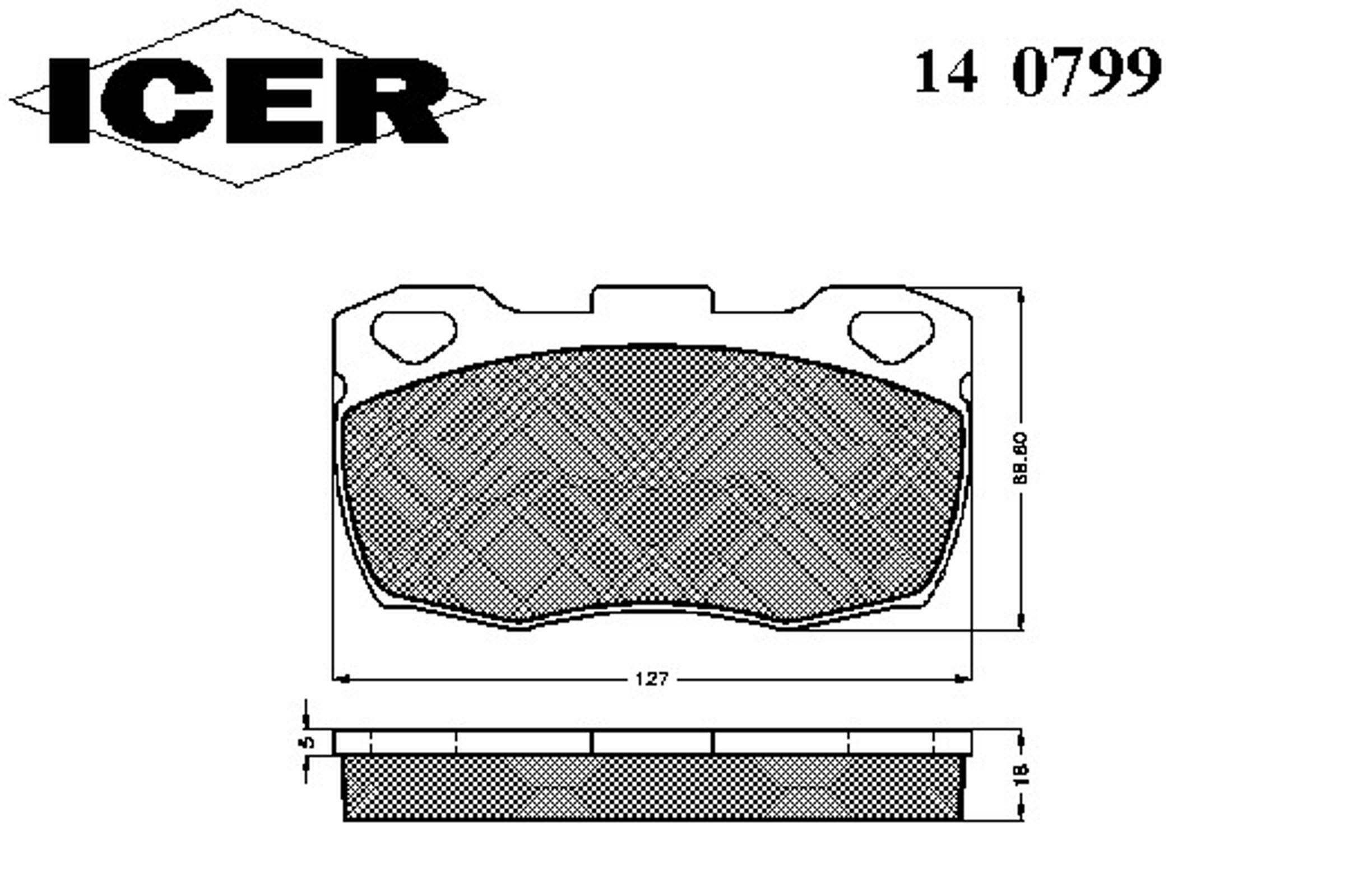 Колодки тормозные дисковые ICER 140799