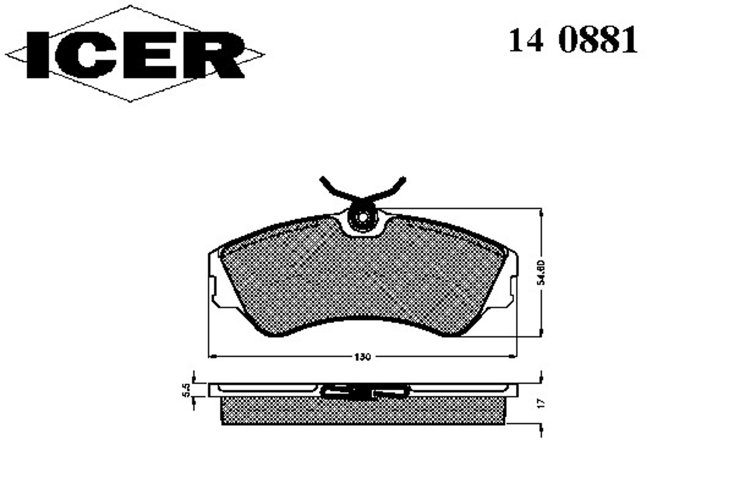 Колодки тормозные дисковые ICER 140881