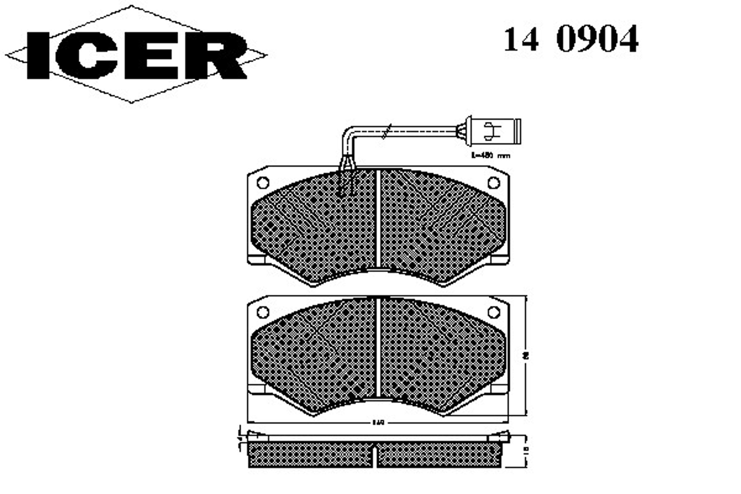 Колодки тормозные дисковые ICER 140904