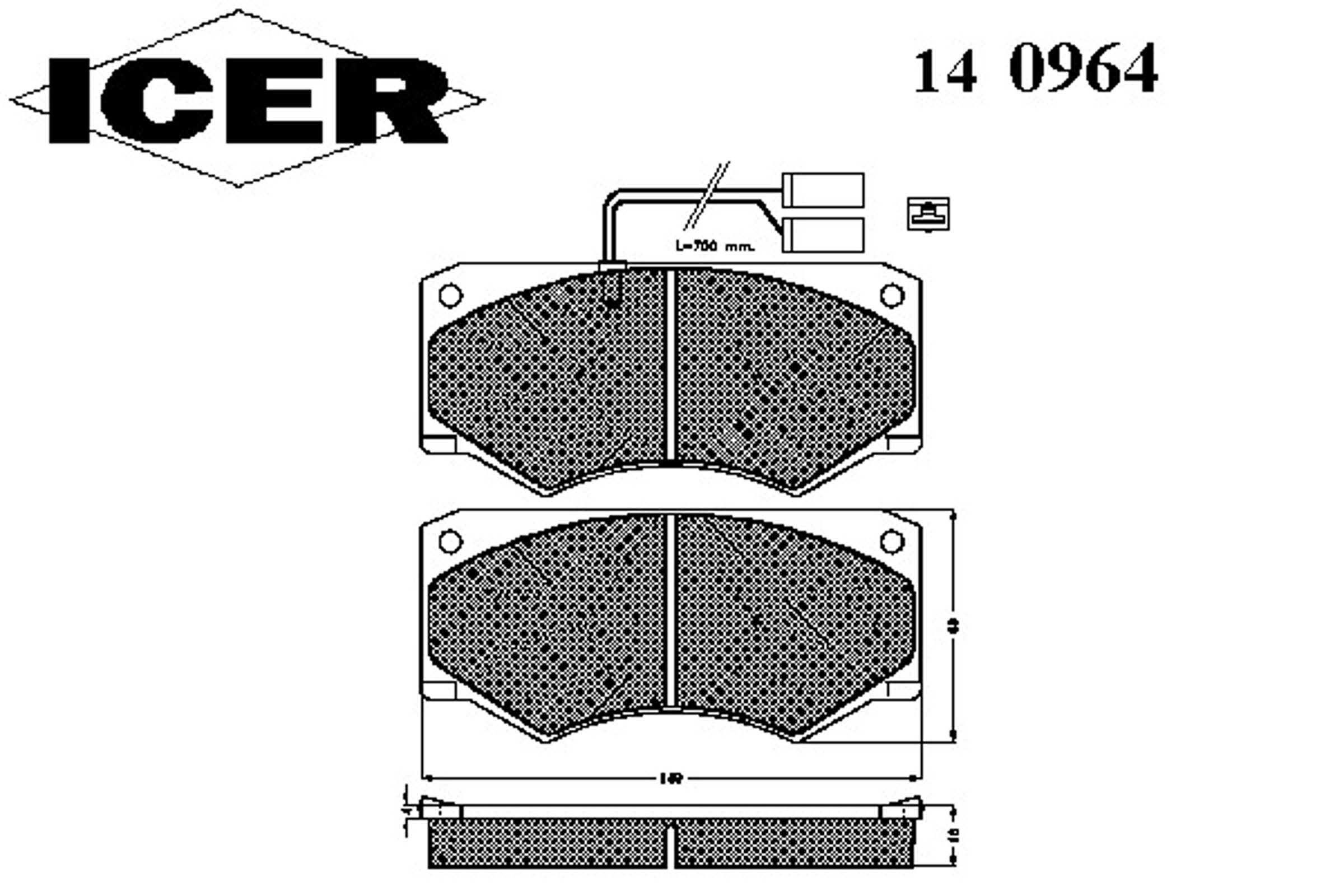 140964 ICER Колодки тормозные дисковые