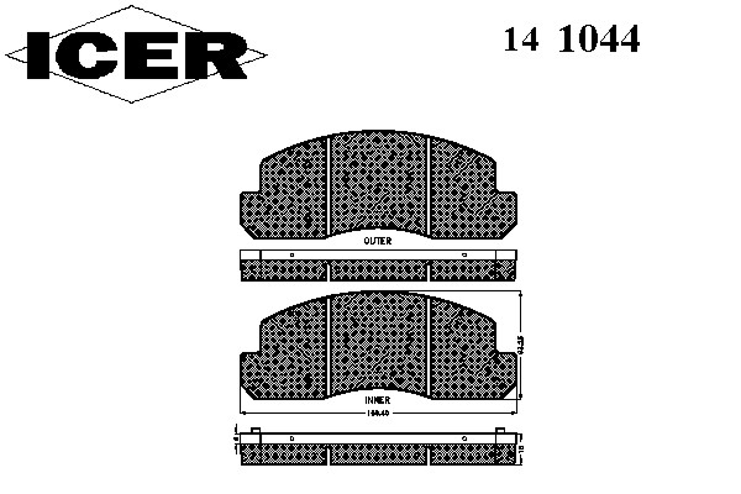 141044 ICER Колодки тормозные дисковые