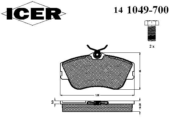 Колодки тормозные дисковые ICER 141049-700