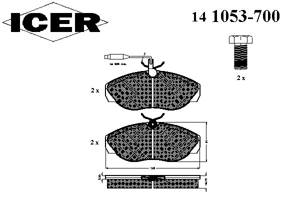 Тормозные колодки ICER 141053-700