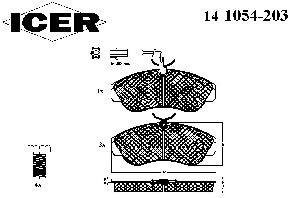 Тормозные колодки ICER 141054-203