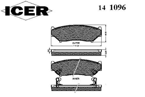 141096 ICER Тормозные колодки