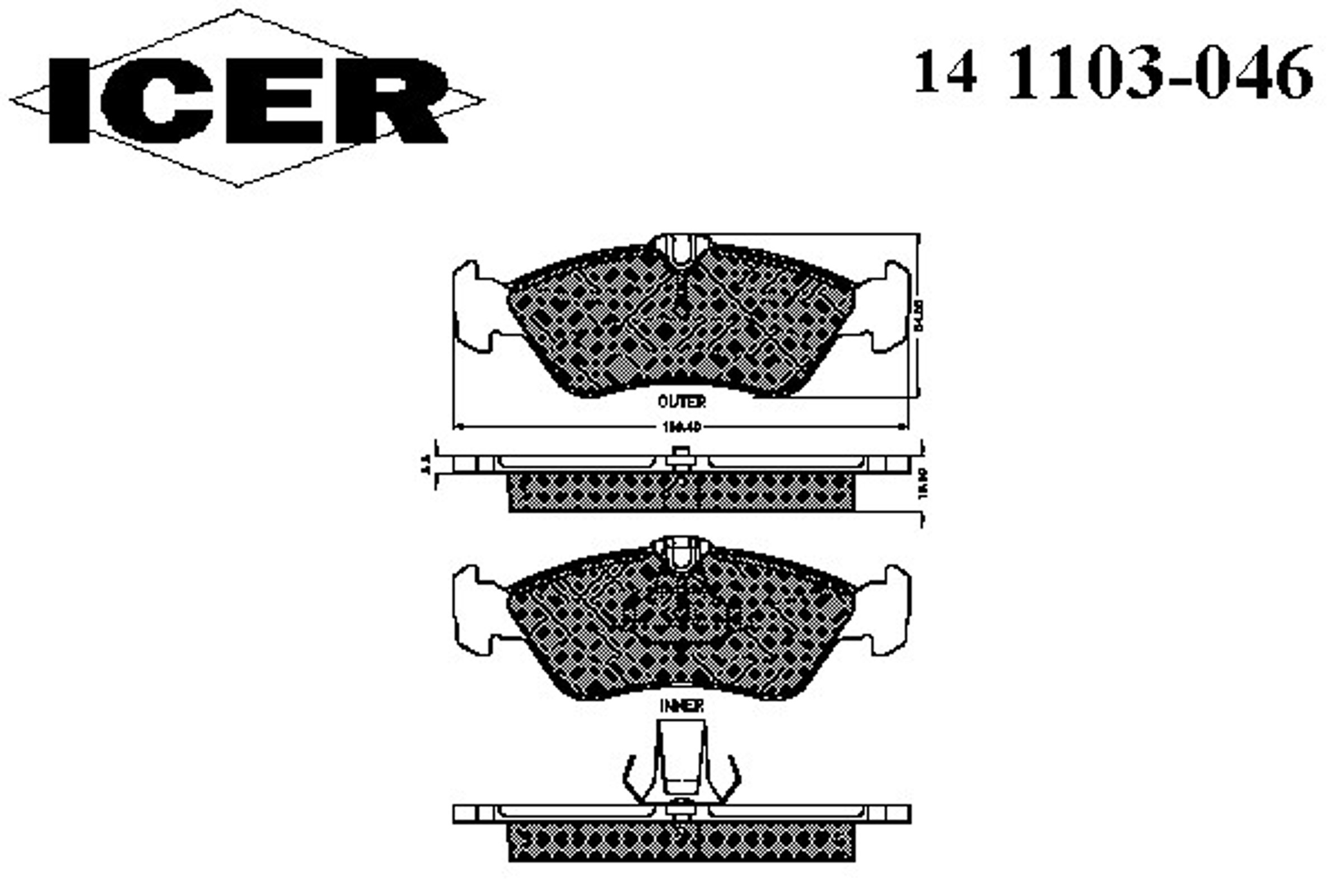 Колодки тормозные дисковые ICER 141103-046