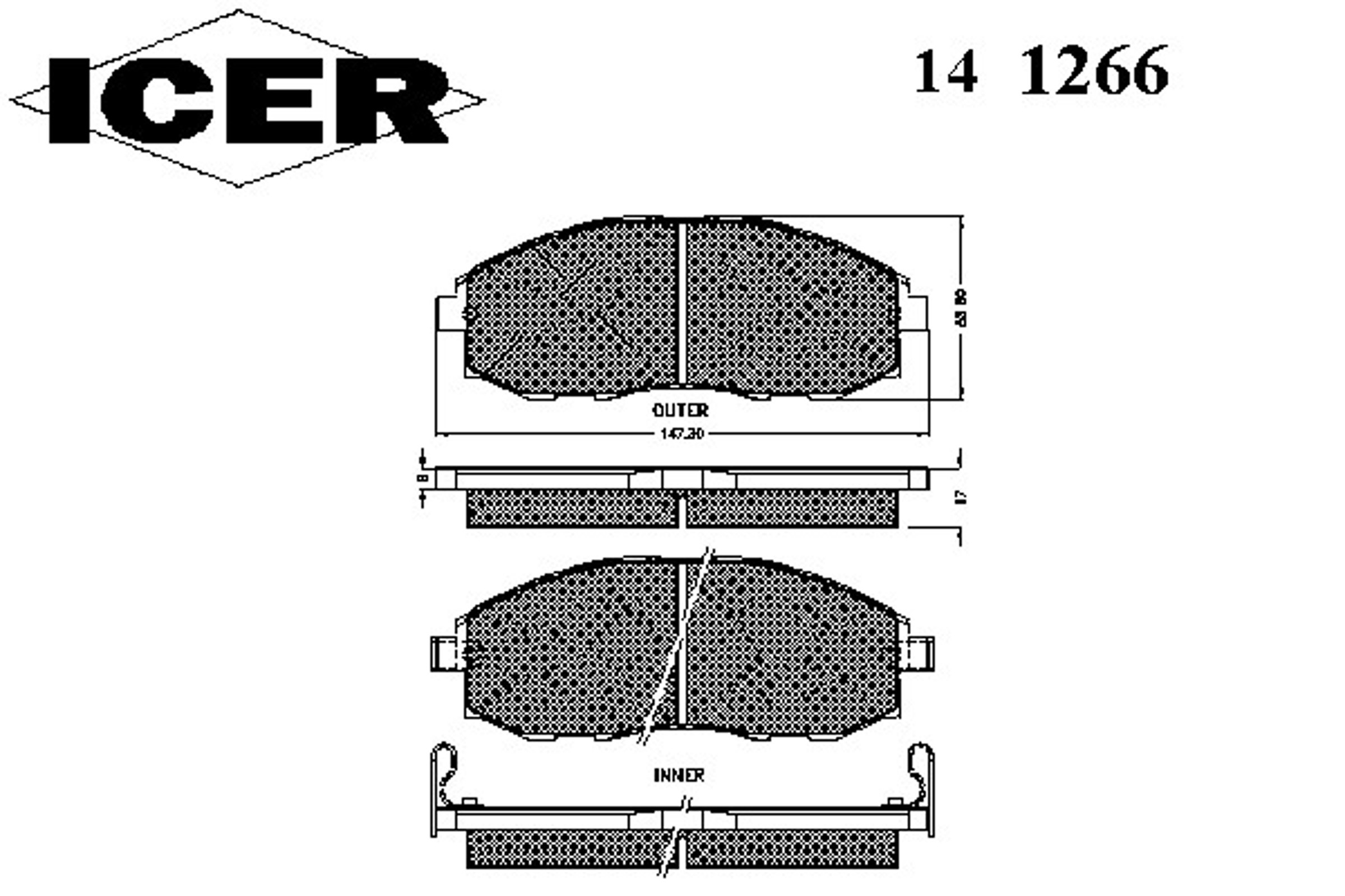Колодки тормозные дисковые ICER 141266