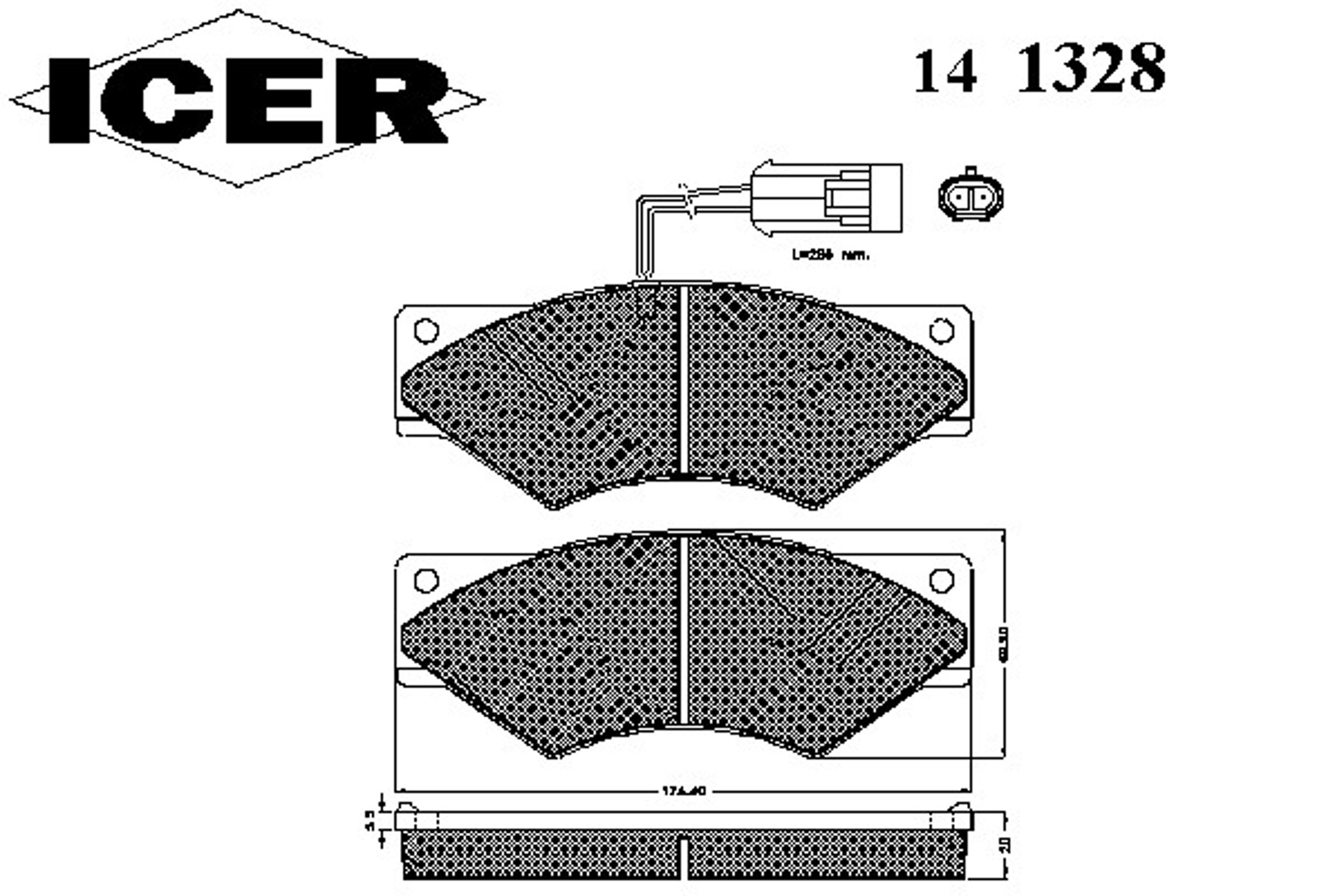 Комплект тормозных колодок дисковый тормоз ICER 141328