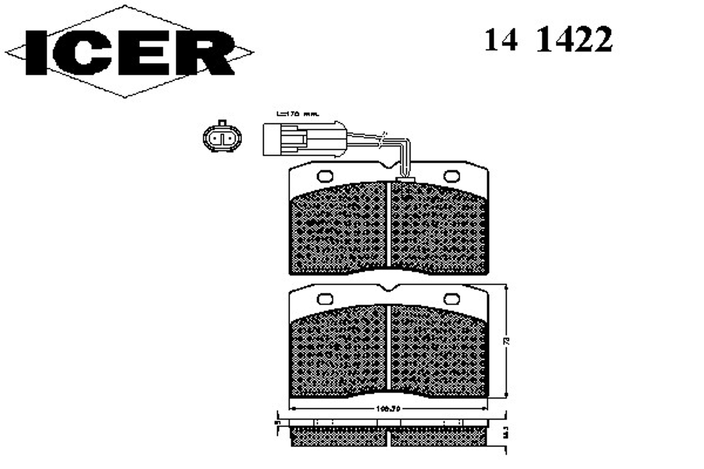Колодки тормозные дисковые ICER 141422