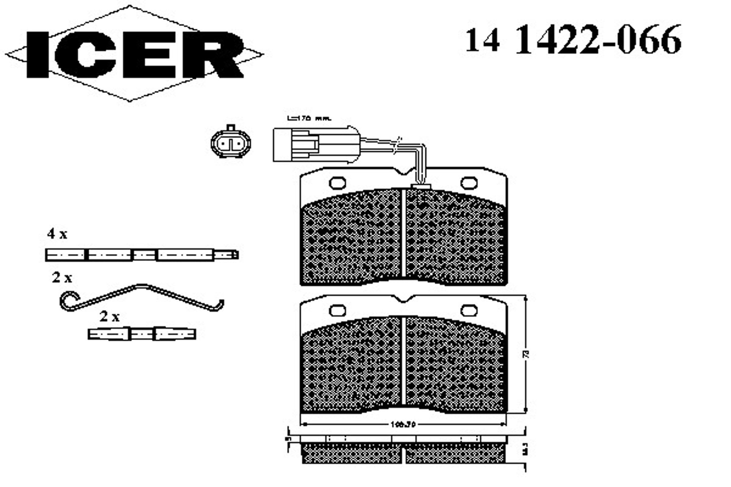 Колодки тормозные дисковые ICER 141422-066
