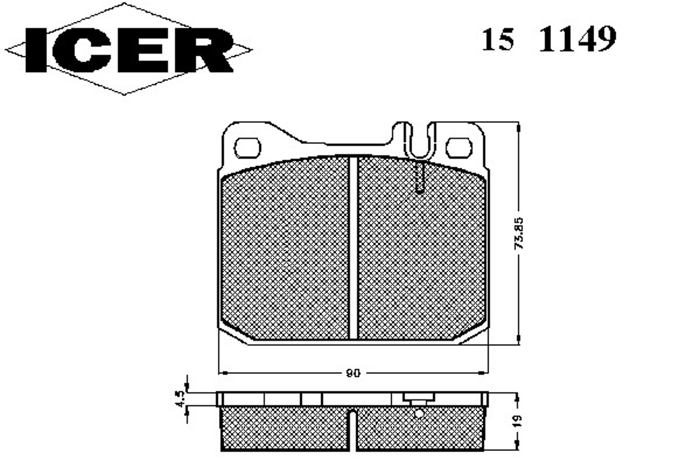 Колодки тормозные дисковые ICER 151149