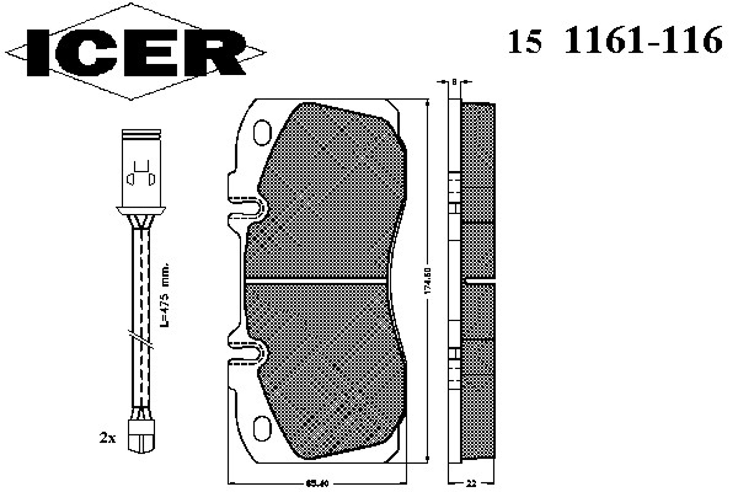 Колодки тормозные дисковые ICER 151161-116