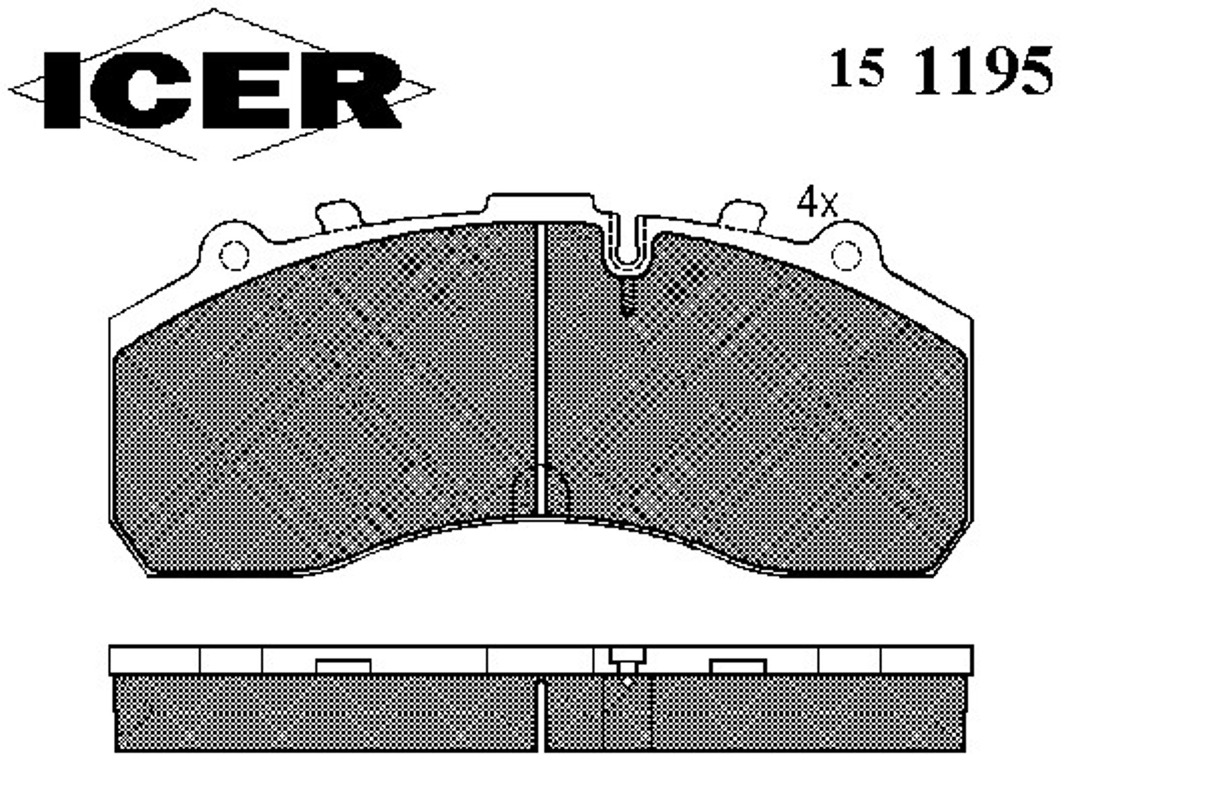151195 ICER Комплект тормозных колодок, дисковый тормоз