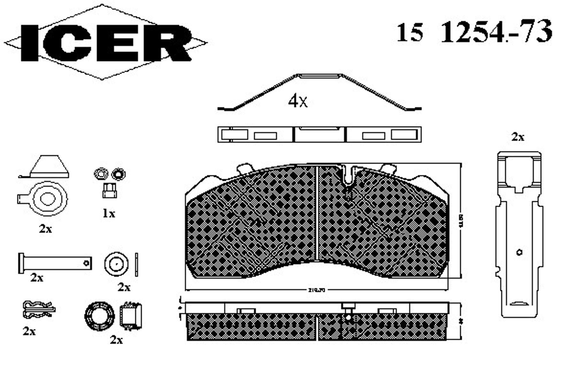 151254-073 ICER Колодки тормозные дисковые