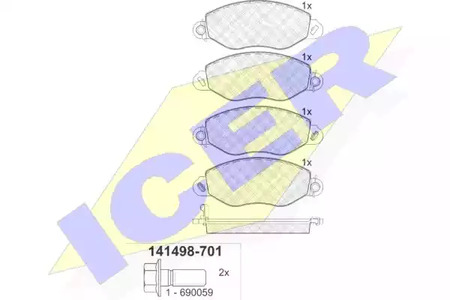 141498-701 ICER Тормозные колодки
