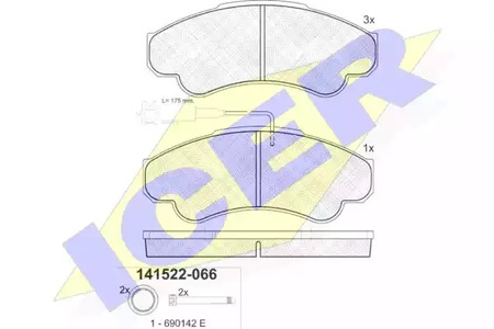 141522 ICER Тормозные колодки