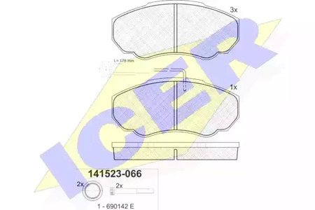 141523-066 ICER Тормозные колодки