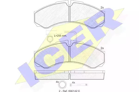 141848 ICER Колодки тормозные дисковые