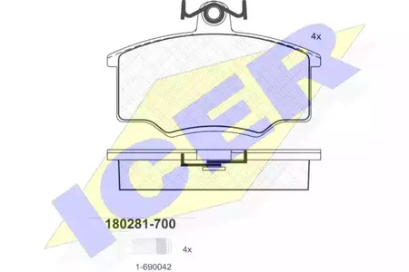 Колодки тормозные дисковые ICER 180281-700