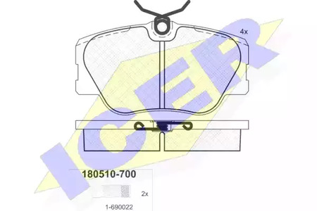 Тормозные колодки ICER 180510-700