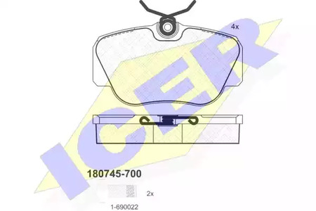 180745-700 ICER Колодки тормозные дисковые комплект