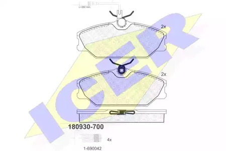 180930-700 ICER Колодки тормозные дисковые