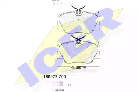 180972-700 ICER Колодки тормозные дисковые