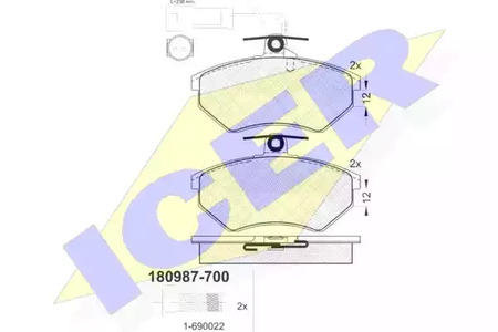 Тормозные колодки ICER 180987-700