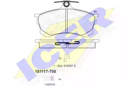 Тормозные колодки ICER 181117-700