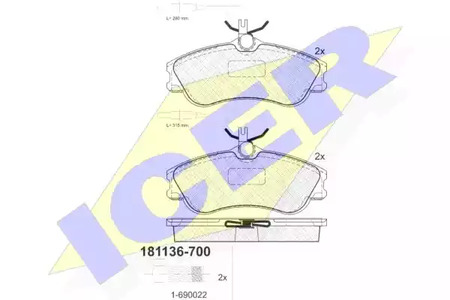 181136-700 ICER Тормозные колодки