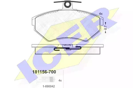 181156-700 ICER Тормозные колодки
